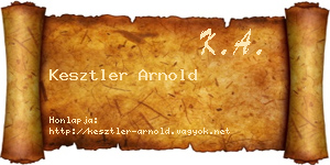 Kesztler Arnold névjegykártya