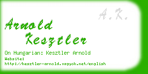 arnold kesztler business card